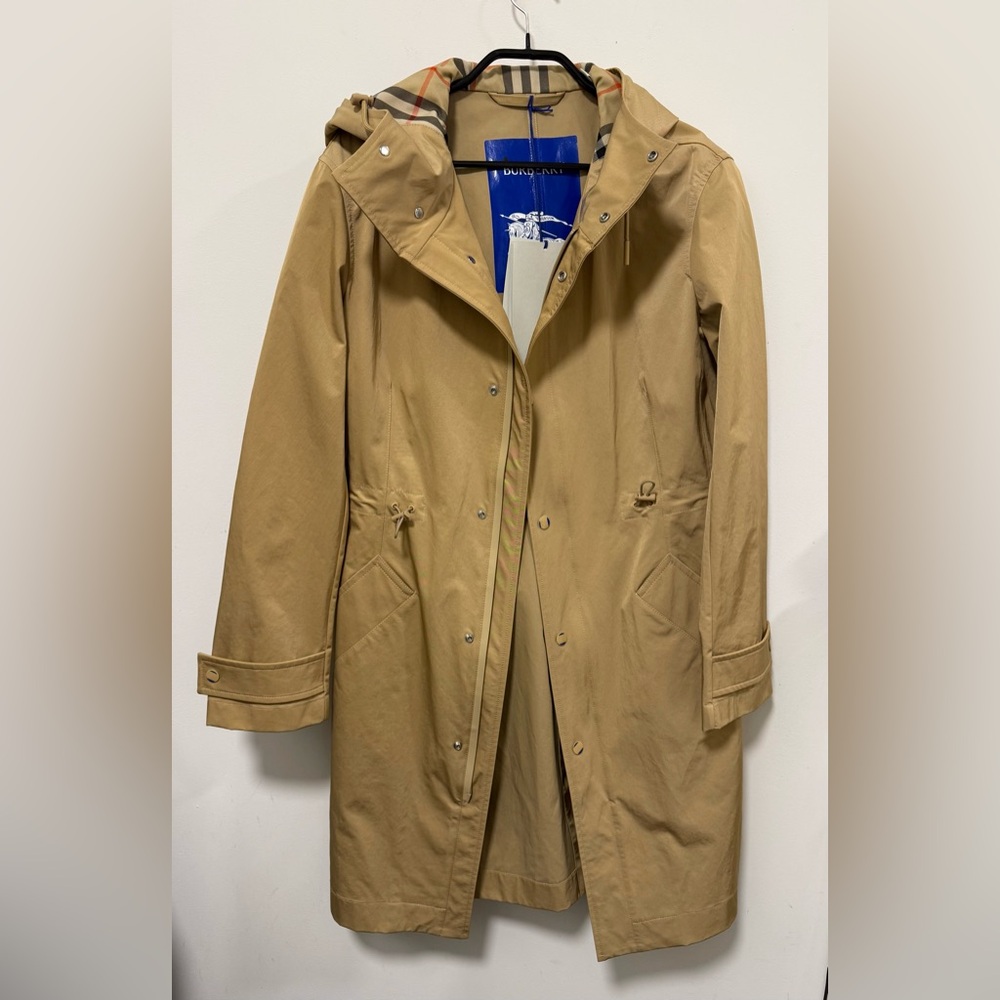 NEW Burberry Hooded Parka Trench in Flax